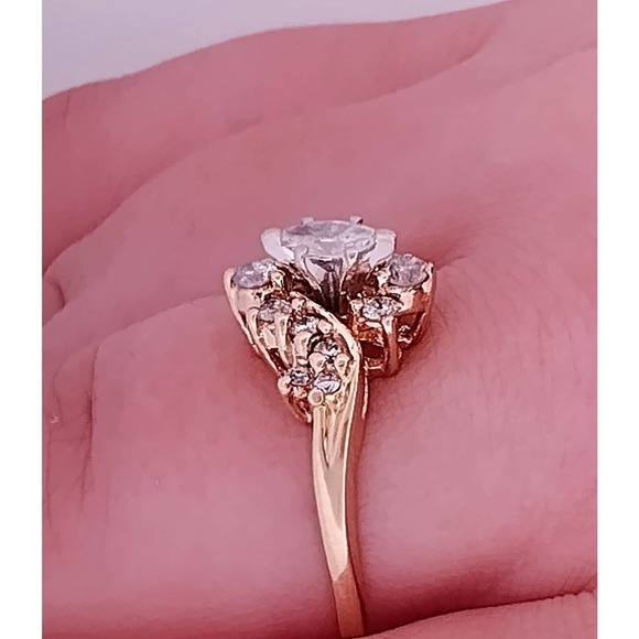 14K Diamond Wedding Engagement Ring REAL DIAMONDS - Picture 7 of 12